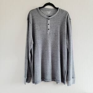 New Men's Lightweight Waffle Thermal Henley Long Sleeve Shirt Regular Fit XXL